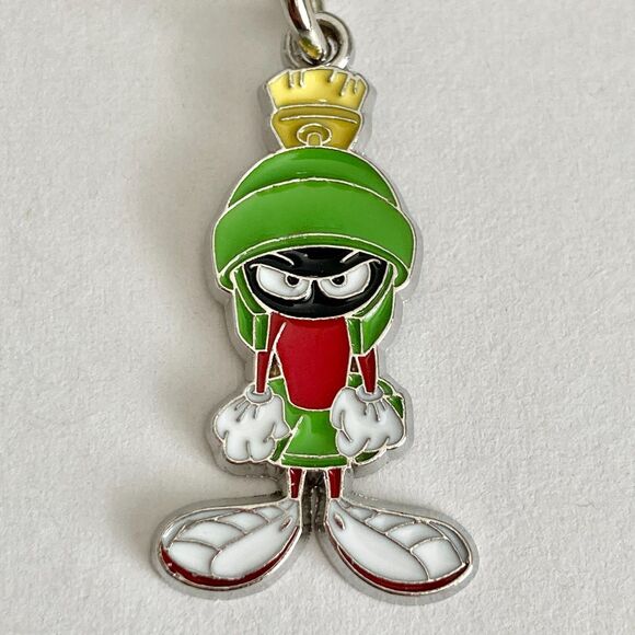 Vintage Marvin the Martian Zipper Pull Purse Bag Charm Warner Bros Looney Tunes - Picture 5 of 9